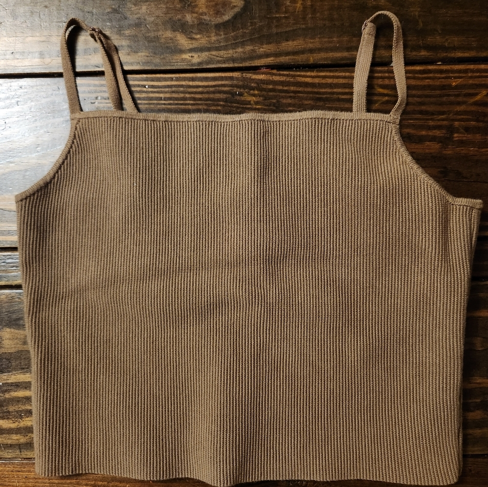 Reformation Tan Ribbed Knit Top - Picture 2 of 4